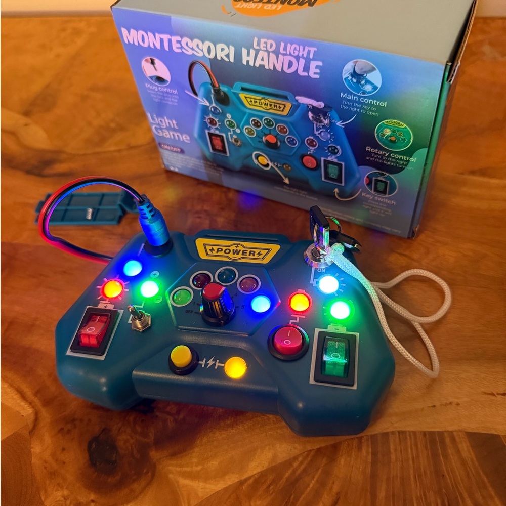 LED Busy Board Montessori Sensory Switch Panel Toddler Toy - Light Up Controller